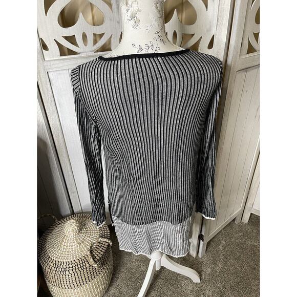 Cyrus Sweater Women Medium Black White Long Open Cardigan Top - Picture 5 of 7